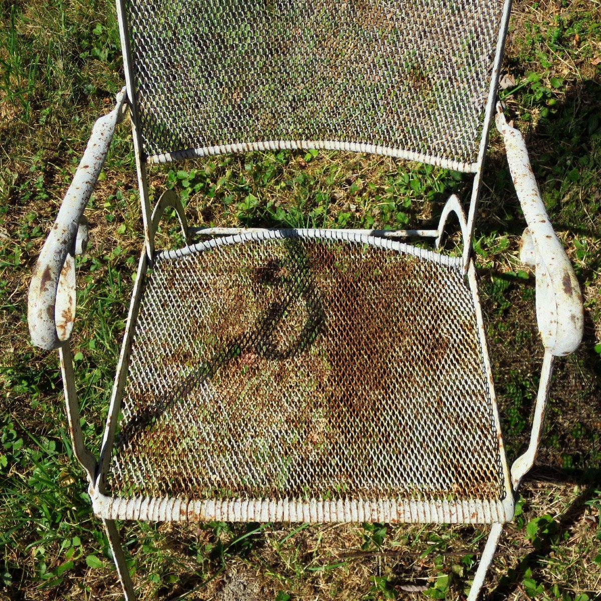 Fauteuil de jardin en métal,  XIX°, pliant-photo-4