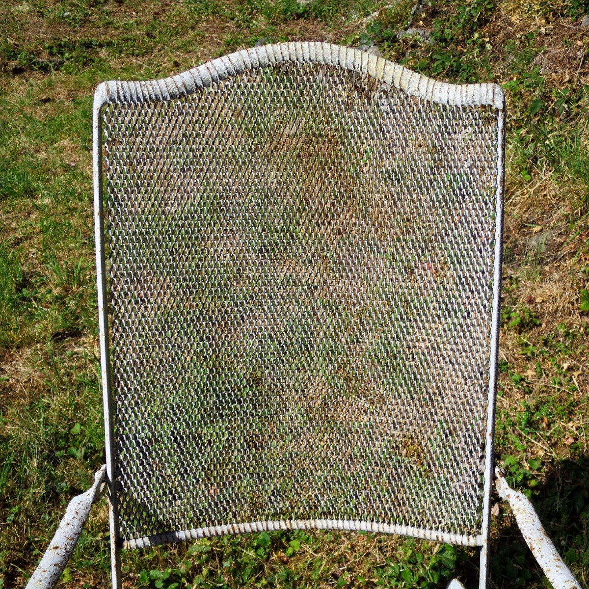 Metal Garden Armchair, XIX °, Folding-photo-1