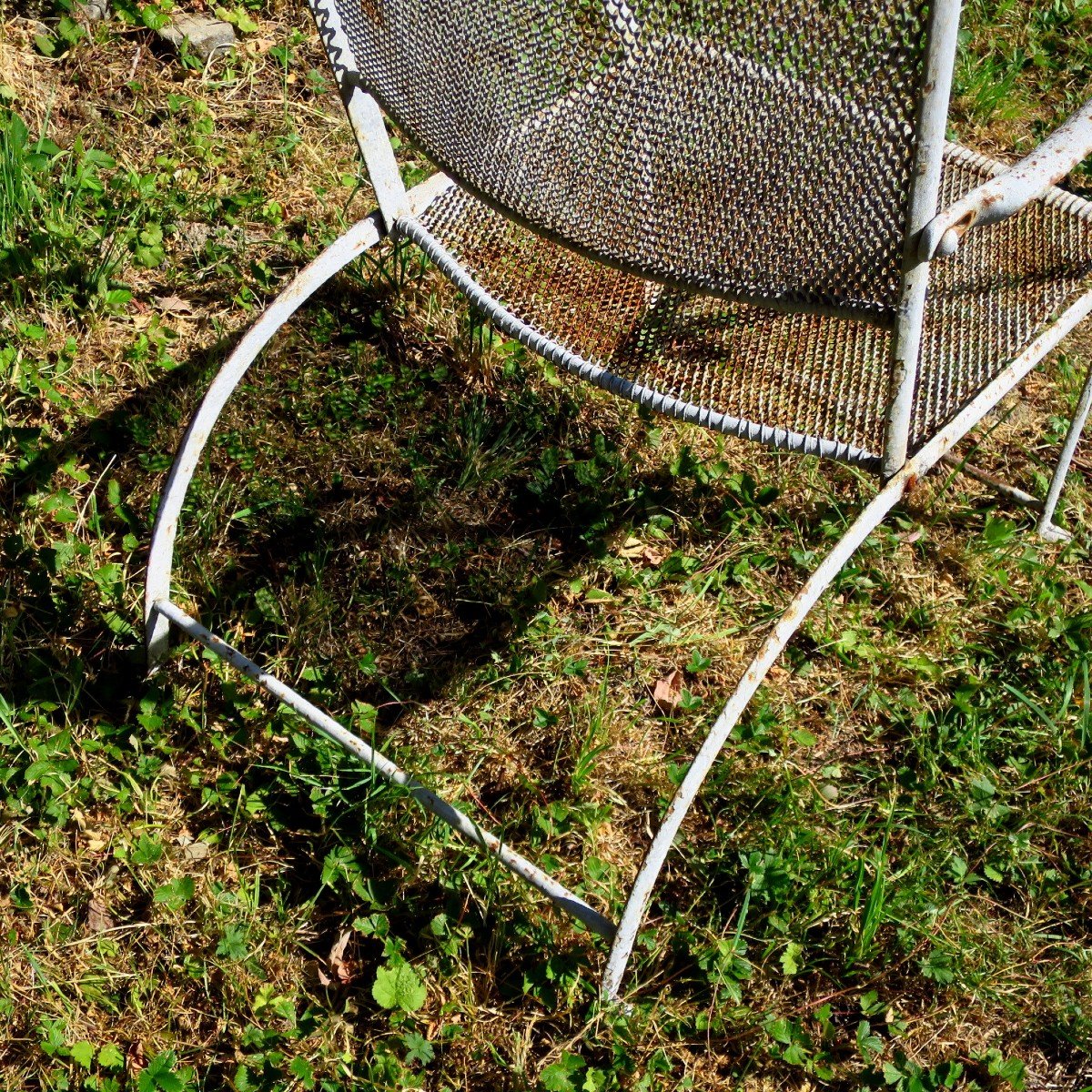 Metal Garden Armchair, XIX °, Folding-photo-5
