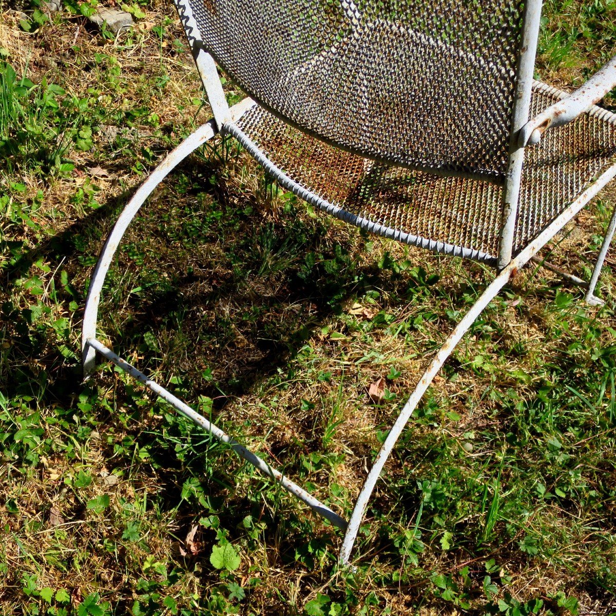 Fauteuil de jardin en métal,  XIX°, pliant-photo-5