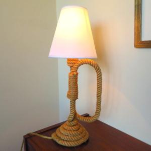 Lampe en corde dlg d'Audoux Minnet circa 1950