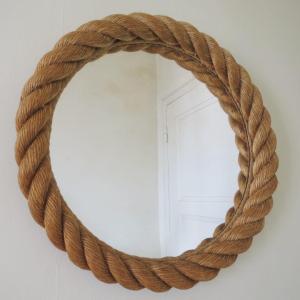 Audoux Mirror And Round Twink In Rope, Circa 1950