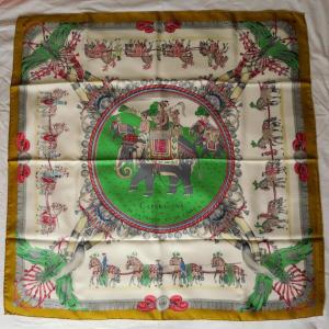 Hermès Paris Square Scarf "caparissons Of France And India" By Philippe Ledoux In 1960