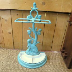 Umbrella Holder Or Cane Holder In Blue Enameled Cast Iron, Late 19th Century