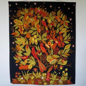 Screen Printed Tapestry Wall Hanging By Maria Mesterou 'the Magic Tree', 20th Century