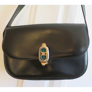 Céline Paris Vintage Handbag, Black Leather