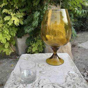 Biot Stemmed Glass In Blown Glass Circa 1960