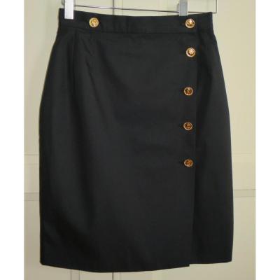 Chanel Pencil Skirt Boutique Black, Cotton, Size 32