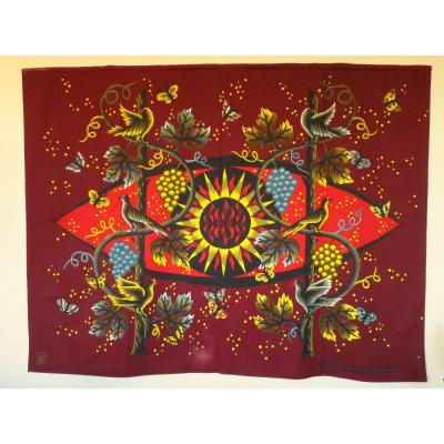 Printed Tapestry "the Sun And The Vine" By Jean Picart Le Doux