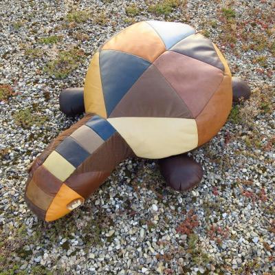 Leather Turtle Pouffe, Circa 1970, Large Model