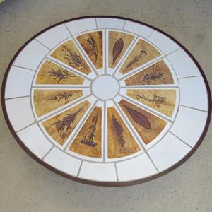 Coffee Table By Roger Capron, Herbarium Model, In Ceramic Circa 1960 - 1970