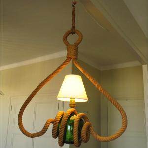 Audoux Minnet Chandelier In Rope Circa 1950