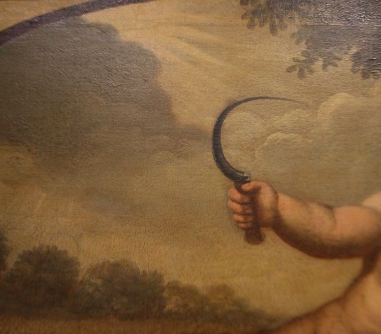 Oil On Flemish Canvas From 1700 Representing An Allegory Of Summer-photo-4