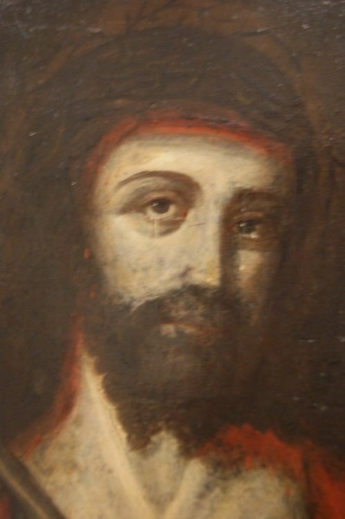 Oil On Panel From 1600 Depicting "christ"-photo-3