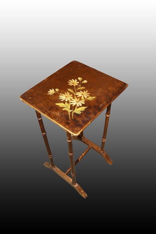 Group Of 4 French Nest Tables Painted Vernis Martin-photo-4
