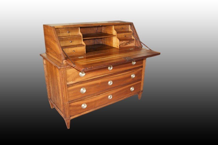 French Double Chest Of Drawers In Cherry Wood, Louis XVI Style From The 1700s-photo-3