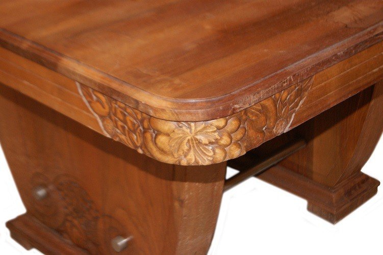 French Deco Style Table From The Early 1900s In Walnut Wood-photo-2
