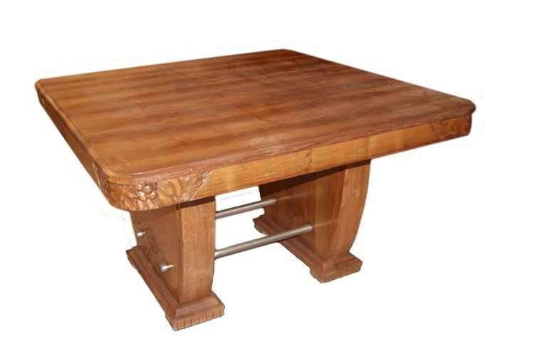 French Deco Style Table From The Early 1900s In Walnut Wood-photo-1