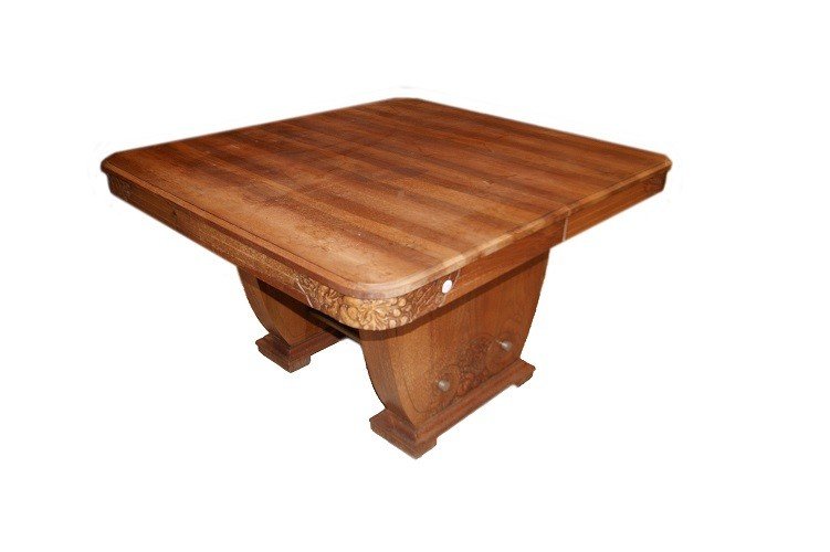 French Deco Style Table From The Early 1900s In Walnut Wood
