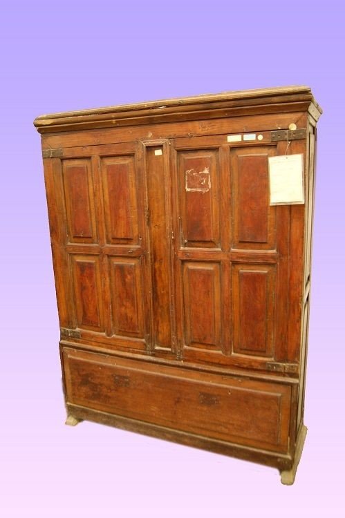 Wardrobe 2 Doors, Spanish From 1700, In Cherry Wood-photo-2