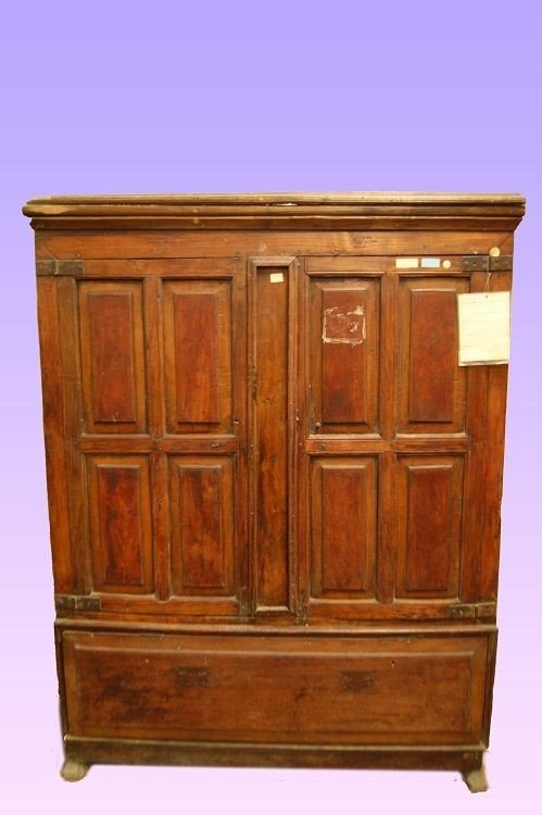 Wardrobe 2 Doors, Spanish From 1700, In Cherry Wood