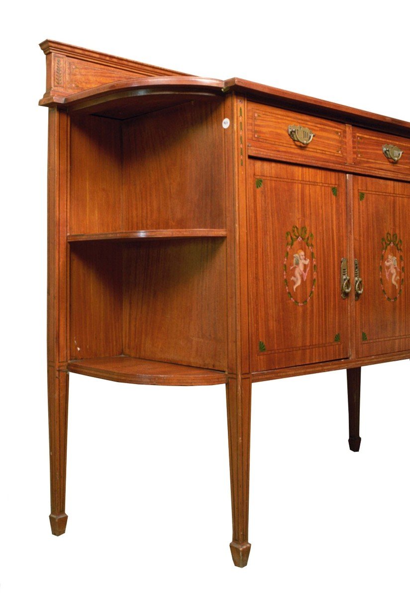 Buffet Anglais Des Années 1800 En Bois De Satin  Anglais style Sheraton-photo-2