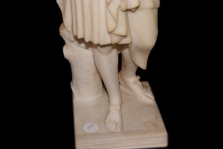 Beautiful French Marble Sculpture From The 1800s Depicting A Lady-photo-4