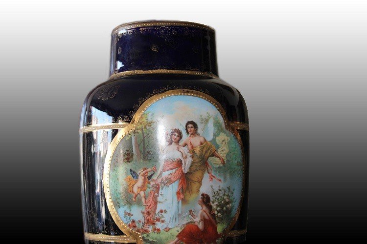 Une Paire De Vases Autrichiens De La Manufacture De Vienne En Porcelaine Scènes néoclassique-photo-2