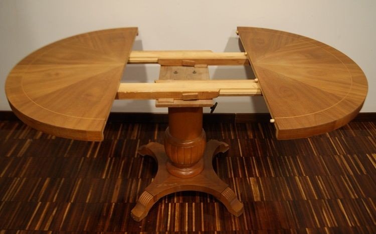 Table Circulaire Haut Et Bas Suédoise Du Début Des Années 1900-photo-4