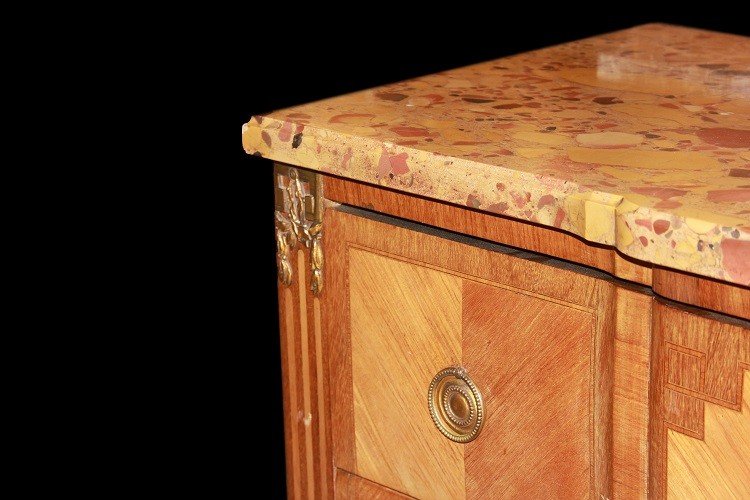 French Chest Of Drawers From The Second Half Of The 19th Century, In Louis XVI Style, Made Of B-photo-3