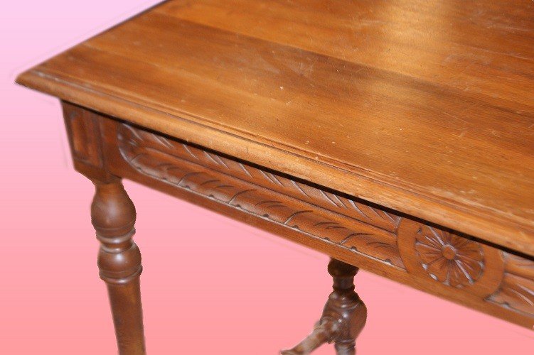 French Writing Desk From The 1800s With A Turned Base-photo-2