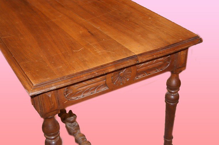 French Writing Desk From The 1800s With A Turned Base-photo-3