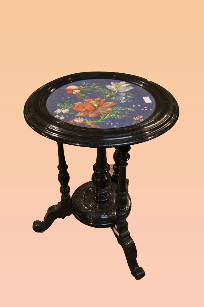 Petite Table Avec Plateau En Scagliola Italienne Des Années 1800
