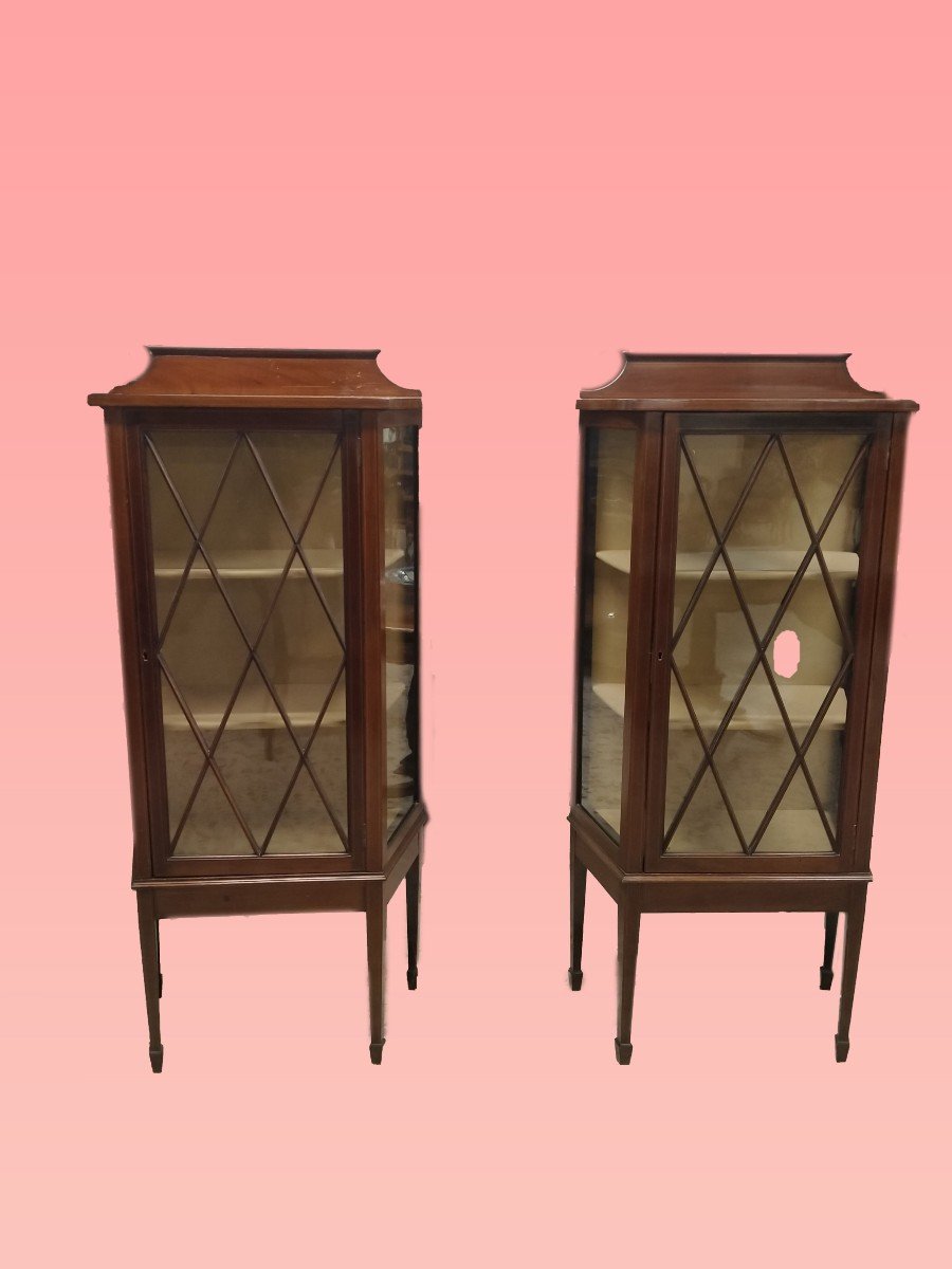 Pair Of English Display Cabinets