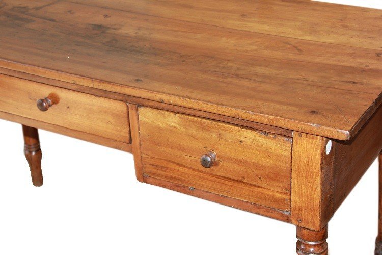 Italian Rustic Writing Desk From The 1700s, Made Of Solid Walnut-photo-2