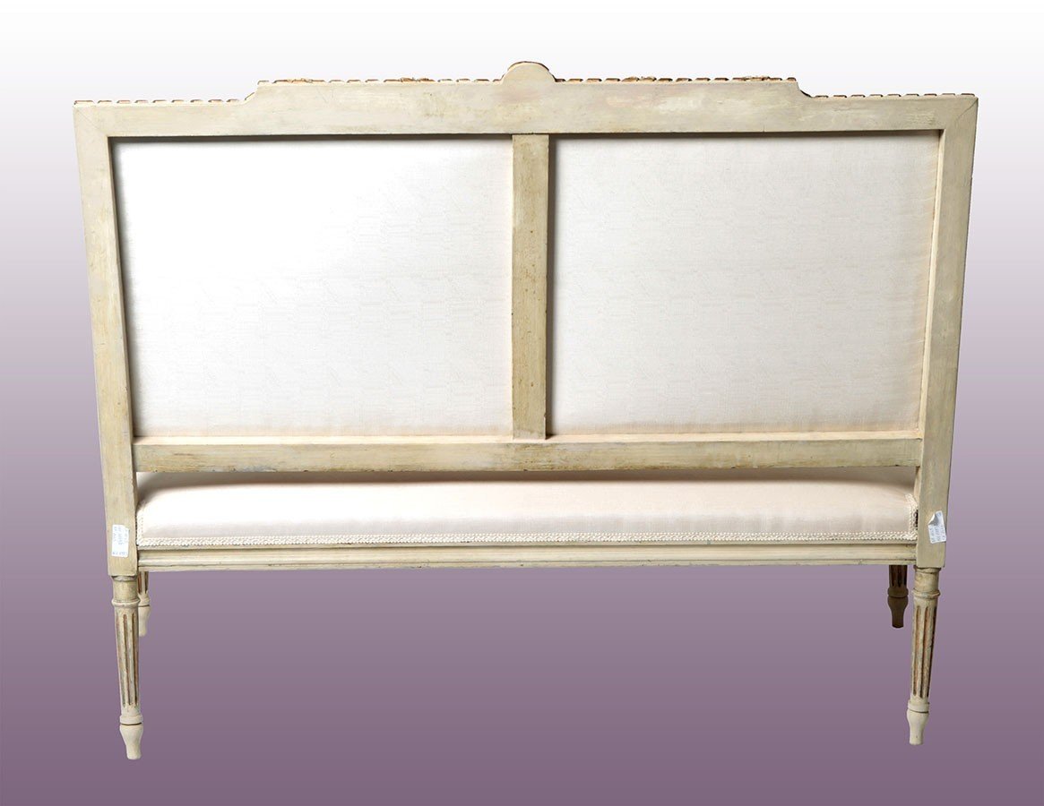 Louis XVI Style Sofa In Lacquered Wood From The 1800s-photo-3