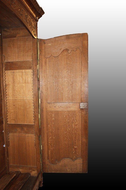 Provençal Wardrobe From The Late 18th To Early 19th Century, In Provencal Style, Made Of Oak Wo-photo-3