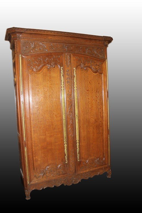 Provençal Wardrobe From The Late 18th To Early 19th Century, In Provencal Style, Made Of Oak Wo