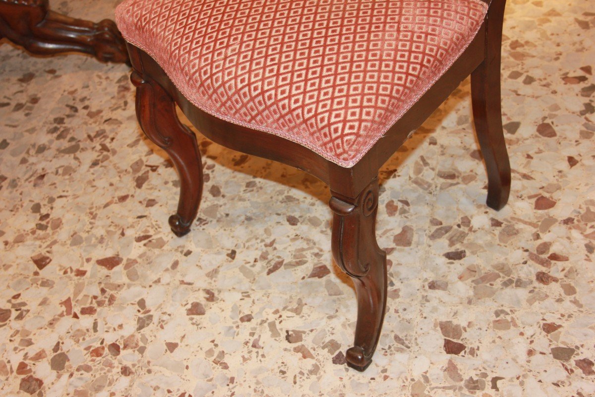 Set Of 6 Directoire Chairs In Mahogany Wood-photo-1