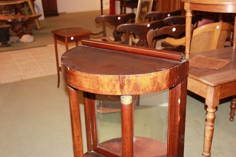 French Empire-style Small Entryway Console From The 1800s, Made Of Mahogany Featherwood-photo-2