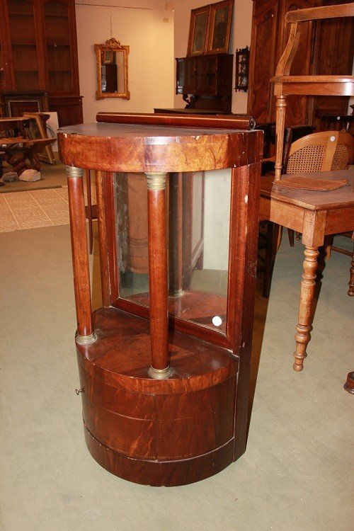 French Empire-style Small Entryway Console From The 1800s, Made Of Mahogany Featherwood-photo-4