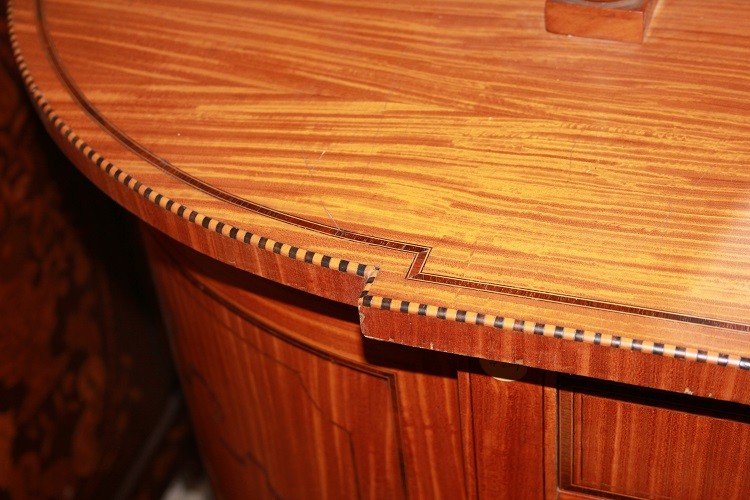 Grande Enfilade Anglaise De Style Sheraton De La Seconde Moitié Du XIXe Siècle En Satinwood -photo-7