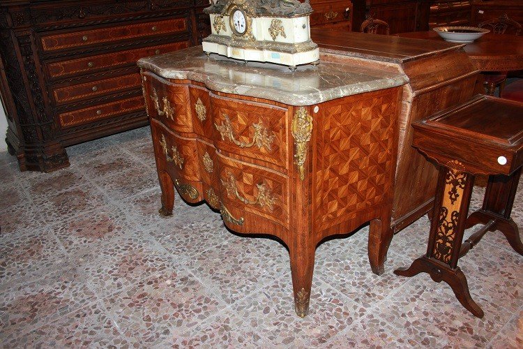 Superb Early 1800s French Louis XV-style Rosewood Chest Of Drawers With Marble And Rich Gilt-photo-3