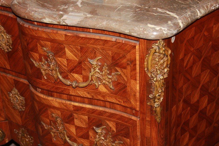Superb Early 1800s French Louis XV-style Rosewood Chest Of Drawers With Marble And Rich Gilt-photo-4
