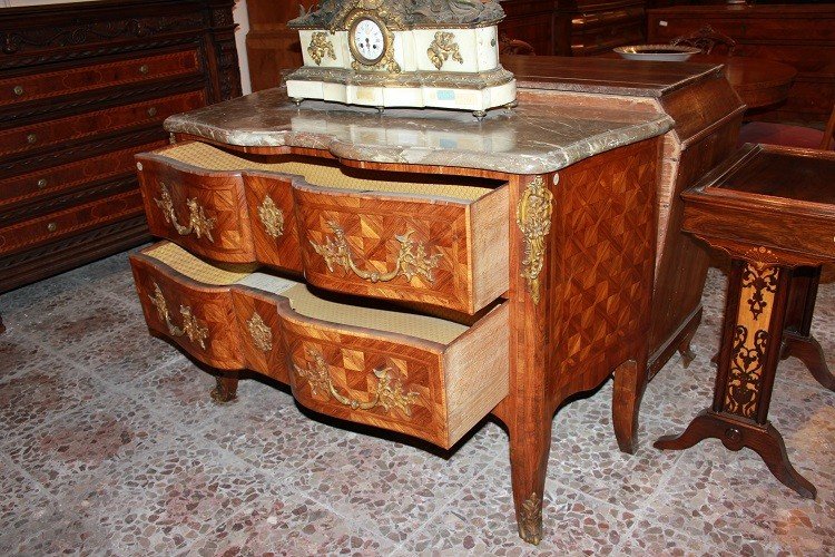 Superb Early 1800s French Louis XV-style Rosewood Chest Of Drawers With Marble And Rich Gilt-photo-1