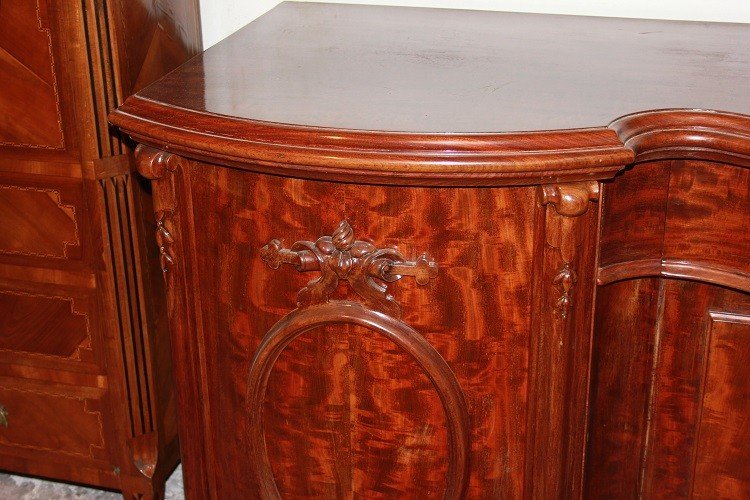 Large Victorian-style English Sideboard Credenza In Mahogany From The 1800s-photo-2