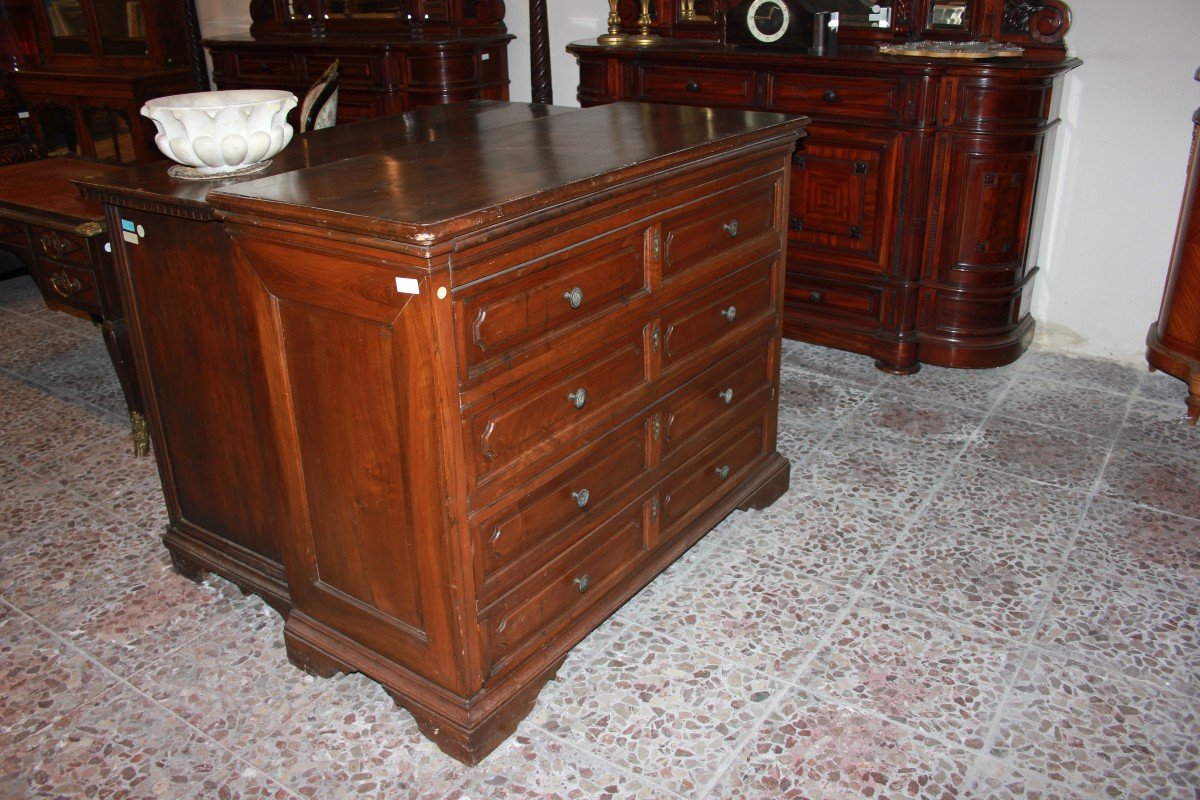 17th Century Tuscan Italian Walnut Wood Cassone-photo-3