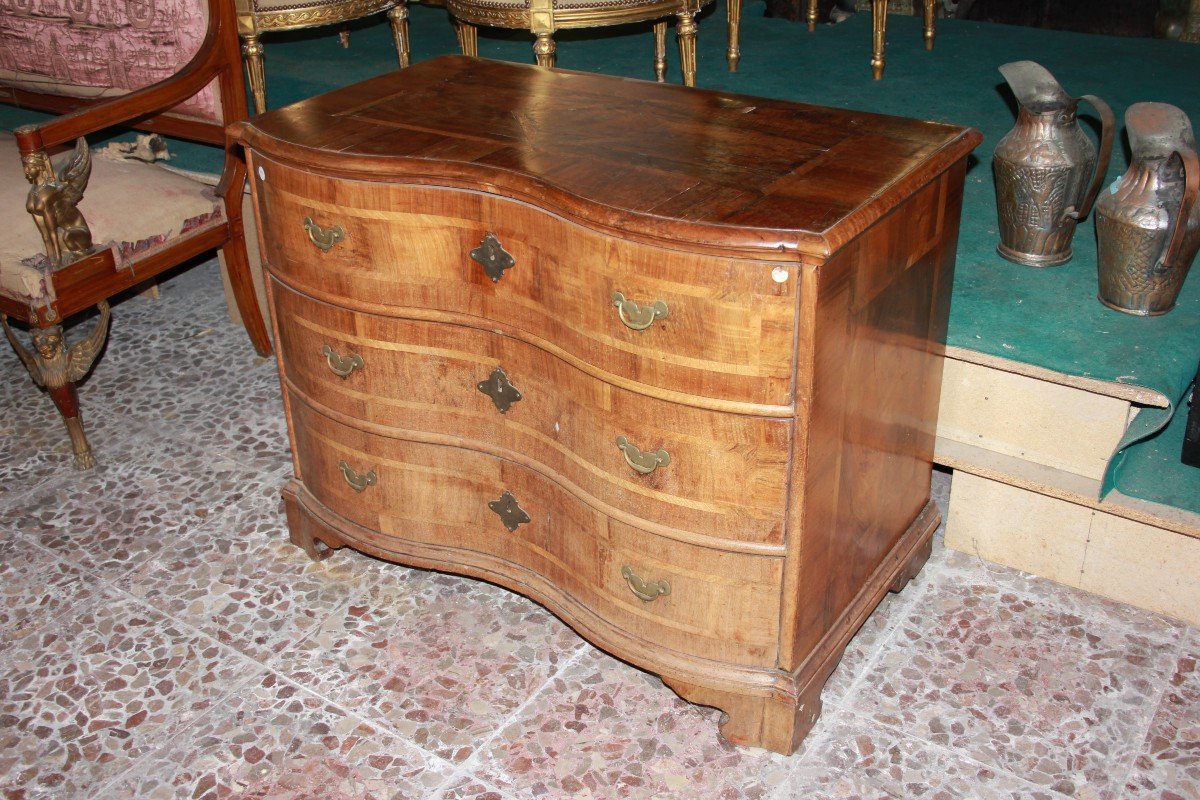 Commode Du XVIIIe Siècle De Style Marie-antoinette En Noyer-photo-2