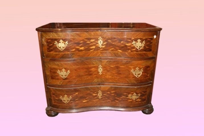 Commode Italienne Des Années 1700, Style Marie-antoinette En Noyer-photo-2