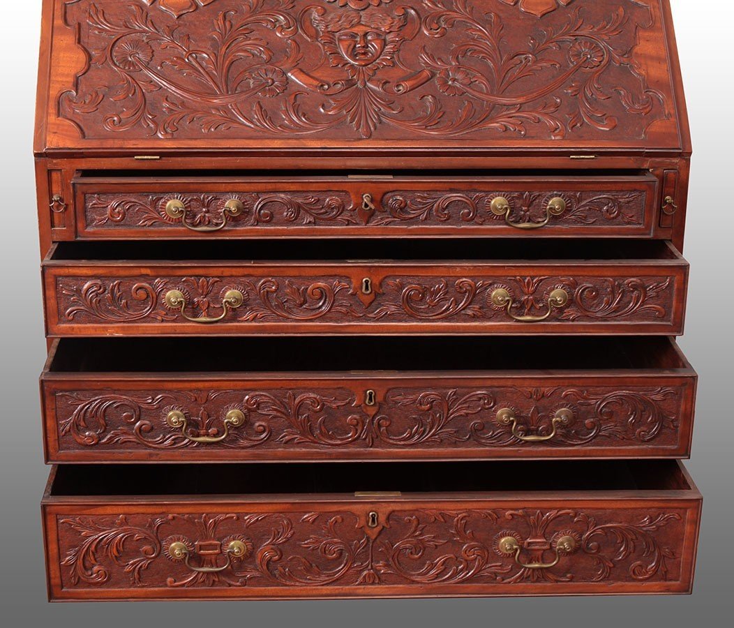  Buffet à Rabat Trumeau De Style Régence Anglais Des Années 1800 à Deux Portes-photo-3